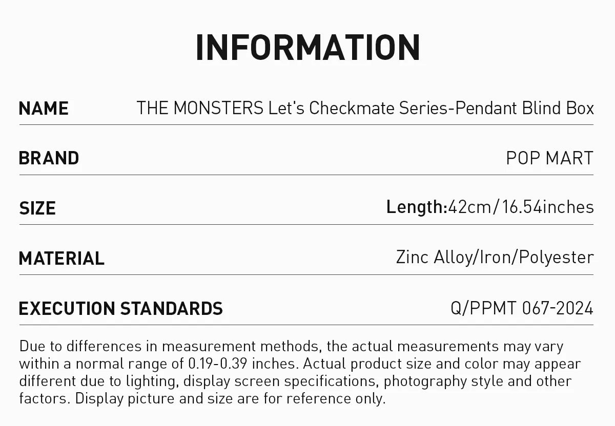 (Authentic) The Monsters Let's Checkmate Series Pendant Blind Box