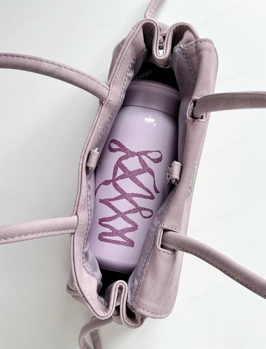 Starbucks China 2026 Ballet Series Pink 355ml Sparkling Ribbon Stainless Steel Cup with Small Bag