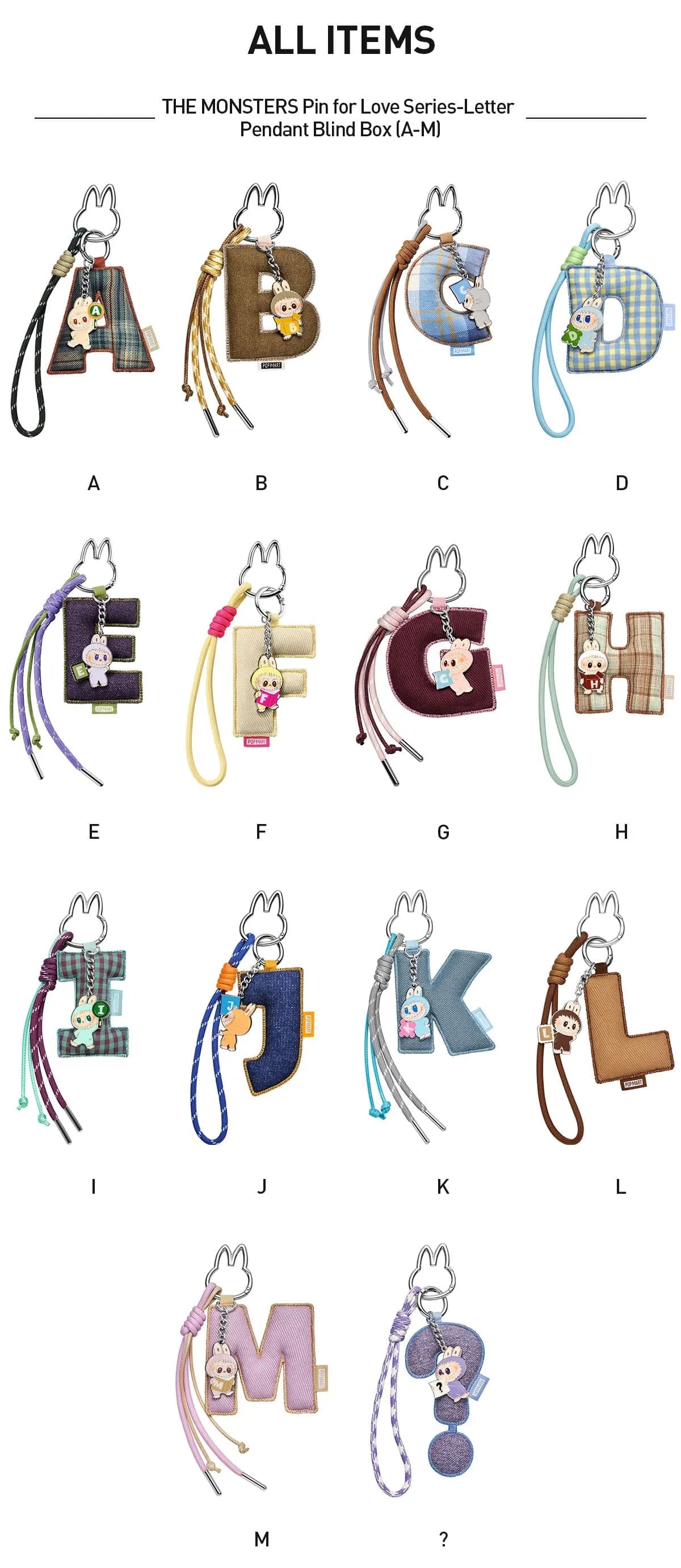 (Authentic) THE MONSTERS Pin for Love Series- Letter Pendant