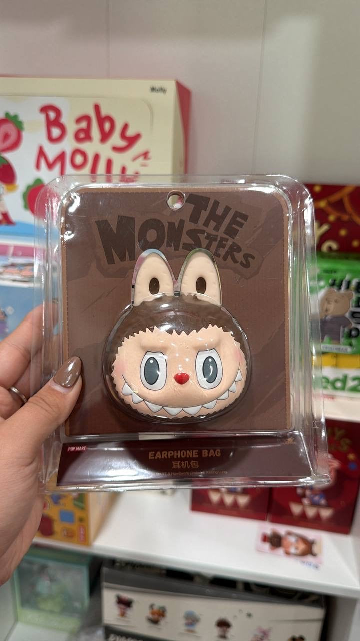 (Authentic) LABUBU Originals-Brown Silicone Earphone Bag