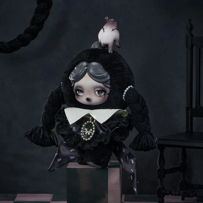 POPMART SKULLPANDA × Wednesday Plush（Classic Dress Version）