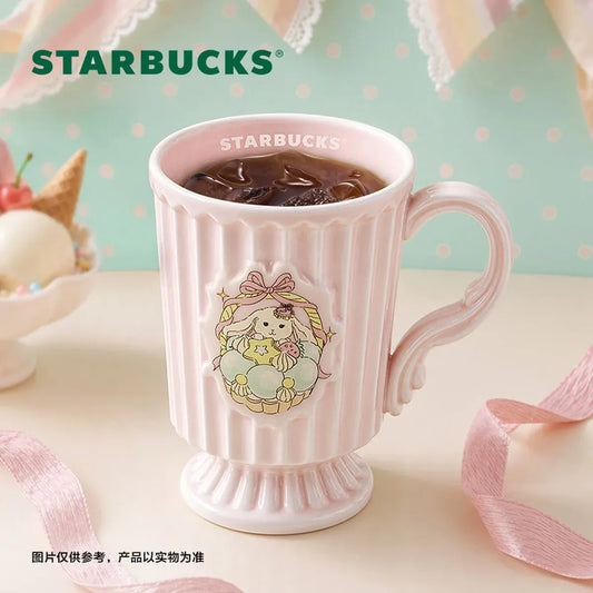 Starbucks China Summer 2026 Dessert Party Series Pink Vertical Stripe Mug 296ml 10.42oz