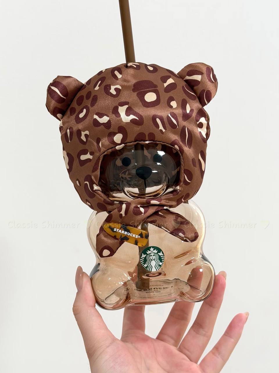 Starbucks Leopard Print Series Bearista Bear Glass 20oz